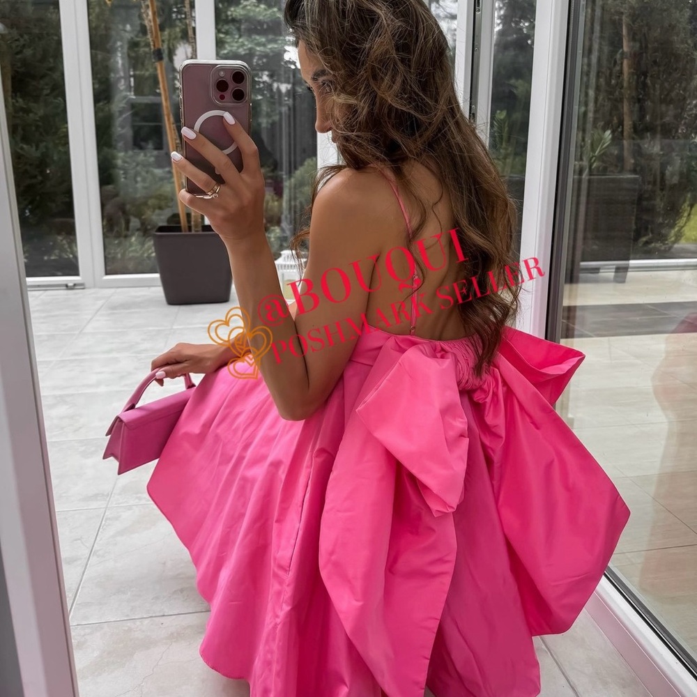 Zara Pink Bow Backless Dress